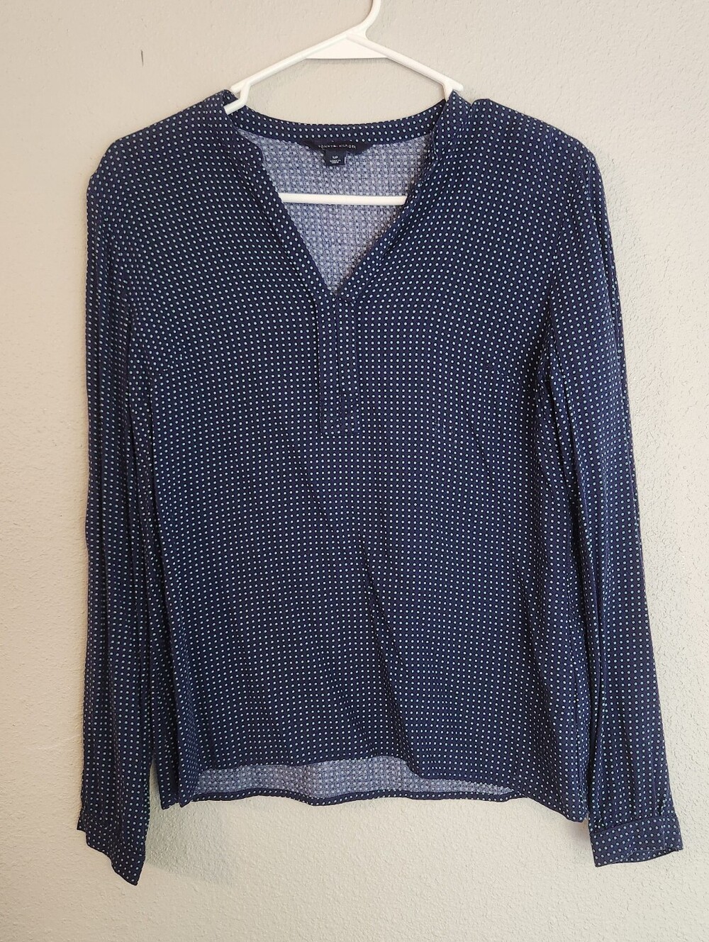 Tommy Hilfiger Navy Long Sleeve Blouse Size Small